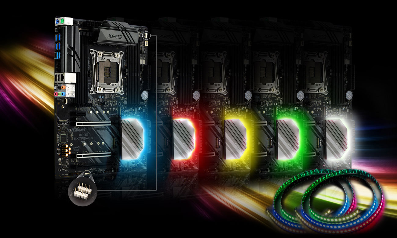 ASRock X299 EXTREME 4 Podświetlenie RGB LED